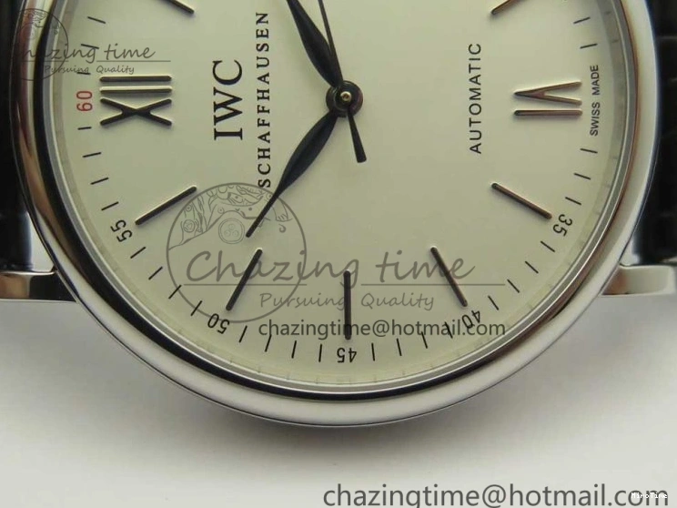 MIROTIME 0105 Supportive Portofino Automatic SS AF 1:1 Best Edition White Dial on Black Croco Leather Strap A 7184